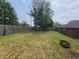 Large backyard featuring a privacy fence and mature tree, providing shade and seclusion at 1628 Edgewood Dr, Anderson, IN 46011