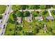 Aerial view featuring well-maintained homes, large lots, mature trees, and nearby residential streets at 17 E Beechwood Ln, Indianapolis, IN 46227