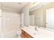 Bright bathroom features a shower-tub combo and a single sink vanity at 174 Straughn Ln, Westfield, IN 46074