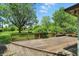 Spacious wooden deck with built in benches perfect for enjoying the outdoors at 1914 S Avon Ave, Avon, IN 46123