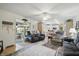 Inviting living area with ceiling fan open to dining area at 1914 S Avon Ave, Avon, IN 46123