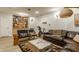 Finished basement with built-in shelves, leather furniture, and exercise equipment at 2020 N Park Ave, Indianapolis, IN 46202