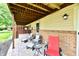 Covered patio featuring cushioned chairs and a hot tub at 2442 N Willow Way, Indianapolis, IN 46268