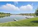 Beautiful lake view with docks and green grass at 6882 Bladstone Rd, Noblesville, IN 46062