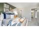 Bedroom showcasing designer decor and view into the bathroom at 7177 Firestone Rd, Whitestown, IN 46052