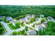 Gorgeous aerial view of homes near a pond surrounded by lush green trees at 7212 Maple Bluff Pl, Indianapolis, IN 46236