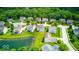 Aerial community view with lush green landscaping and a serene pond at 7212 Maple Bluff Pl, Indianapolis, IN 46236