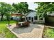 Backyard patio featuring an outdoor seating area with a patio umbrella and paver flooring at 7242 Highburry Dr, Indianapolis, IN 46256
