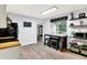 Cozy eat-in kitchen featuring wood countertops, a breakfast nook, and an open layout at 7504 Troon Ct, Indianapolis, IN 46237