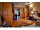 A view of the living room highlighting hardwood floors and wood trim at 783 Woodruff Place Middle Dr, Indianapolis, IN 46201