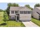 Beautiful two-story home with a lush green lawn and mature trees at 12343 Slate Dr, Fishers, IN 46037