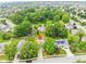 A captivating aerial view of a home nestled among lush green trees in a serene neighborhood at 13910 Brightwater Dr, Fishers, IN 46038