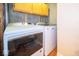 A functional laundry area featuring a modern washer and dryer set at 13910 Brightwater Dr, Fishers, IN 46038