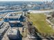 Aerial view showing a community near urban parkland and a complex highway system, providing green space and easy access at 1622 Cornell Ave, Indianapolis, IN 46202