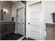 Modern bathroom with a glass-enclosed shower and sleek fixtures at 1622 Cornell Ave, Indianapolis, IN 46202
