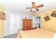 Comfortable bedroom with ample storage, a ceiling fan, and plush carpeting at 164 Wellington Pkwy, Noblesville, IN 46060