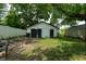 Backyard with mature trees, fenced in yard, patio furniture and a garage at 250 N 18Th Ave, Beech Grove, IN 46107