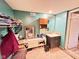 Bathroom features a vanity, shelves, and a large mirror at 4108 Patricia St, Indianapolis, IN 46222