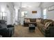 Comfortable living room showcases a sectional sofa, a recliner, plush carpet, and natural light at 4442 Victory Cir, Indianapolis, IN 46203