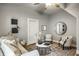 Comfortable living room with elegant decor, a stylish rug, and a cozy seating arrangement at 529 E Merrill St, Indianapolis, IN 46203