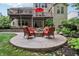 Well-manicured backyard with stamped concrete patio and outdoor seating around a fire pit at 5441 Ellsworth Dr, Plainfield, IN 46168