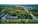 Aerial view of the neighborhood with tree-lined streets and well-maintained homes at 729 Greenford N Trl, Carmel, IN 46032
