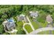 Aerial view showing multiple residences, pools, lush landscaping, and long driveways at 7554 Silverpine Ct, Indianapolis, IN 46250