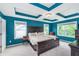 Primary bedroom with tray ceiling, large windows and ample light at 8556 N Deer Hill Dr, McCordsville, IN 46055