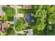 A bird's eye view showing the beautiful surrounding neighborhood, with plenty of mature trees and green space at 8635 Bishops Ln, Indianapolis, IN 46217