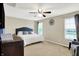 Relaxing bedroom with neutral walls, carpet, and two windows to let in light at 10306 Mcclain Dr, Brownsburg, IN 46112