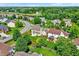 Aerial shot of neighborhood with manicured lawns and tree-lined streets showcases a mix of well-maintained homes at 16138 Palmyra Green, Westfield, IN 46074