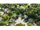 A beautiful aerial view of a quiet neighborhood featuring well-maintained lawns and tree-lined streets, enhancing the overall appeal at 1819 Quiet Haven Cir, Indianapolis, IN 46229