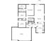 An architectural floor plan that outlines the layout of the home, including the kitchen, bedrooms, living room, and garage at 1819 Quiet Haven Cir, Indianapolis, IN 46229