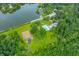 Expansive aerial view of an estate featuring a pool, tennis court, and lush green lawns at 3695 Windsor Pl, Martinsville, IN 46151
