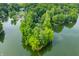 Stunning aerial view of lakefront property surrounded by lush greenery and pristine waters at 3695 Windsor Pl, Martinsville, IN 46151