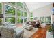 Inviting living room with floor-to-ceiling windows offering scenic views, complete with cozy furniture at 3695 Windsor Pl, Martinsville, IN 46151