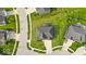 Aerial view of the property showcasing its roof, landscaping, and surrounding neighborhood streets at 4416 Eaglecrest Pl, Zionsville, IN 46077
