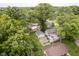 Overhead view of property showcasing the home, detached garage, and large backyard with basketball court at 5110 S State Ave, Indianapolis, IN 46227