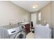 Well-lit laundry room features a utility sink, modern washer and dryer, and ample storage at 5110 S State Ave, Indianapolis, IN 46227