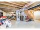 Unfinished basement area with exposed ceiling and mechanicals, with plenty of room for storage and activities at 5335 Rum Cherry Way, Indianapolis, IN 46237