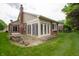 Backyard with patio, fire pit, and lush greenery at 5352 Steinmeier N Dr, Indianapolis, IN 46220