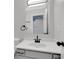 Bathroom with single sink, modern vanity, and updated fixtures at 716 Royal Troon Ct, Avon, IN 46123