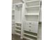 Organized closet with built-in shelving and drawers at 7532 Perilla Ct, Indianapolis, IN 46237