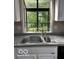Stainless steel sink with a backyard view and white cabinetry at 7707 River Rd # 10, Indianapolis, IN 46240