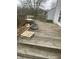 Exterior wood deck showcasing a bicycle and construction materials, inviting outdoor enjoyment at 8457 Kousa Dr, Indianapolis, IN 46234