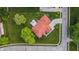 Aerial view of home with patio and garden at 8703 Gordonshire Dr, Indianapolis, IN 46278