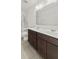 Double sink vanity bathroom with modern fixtures, cabinets, and tiled floors at 1026 Sorrell Pass, Greenwood, IN 46143