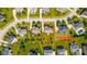 Bird's-eye view of the property highlighting its lot size, landscaping, and proximity to neighboring homes at 10555 Serra Vista Pt, Fishers, IN 46040