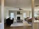 Spacious living room featuring a fireplace, modern furnishings, and lots of natural light at 1176 Everton Ct, Greenwood, IN 46143
