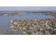 Aerial view of waterfront neighborhood featuring many homes on the lake at 11931 Promontory Ct, Indianapolis, IN 46236